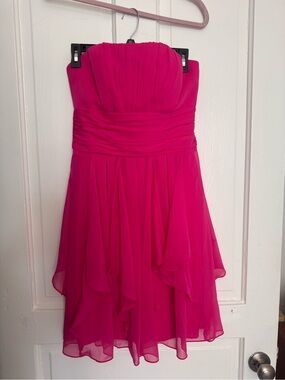 Hot Pink Ruffle Prom Dress David's Bridal